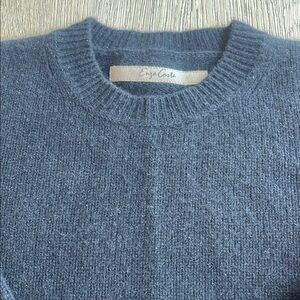 Enza Costa Gray Crewneck Sweater Soft Knit Timeless